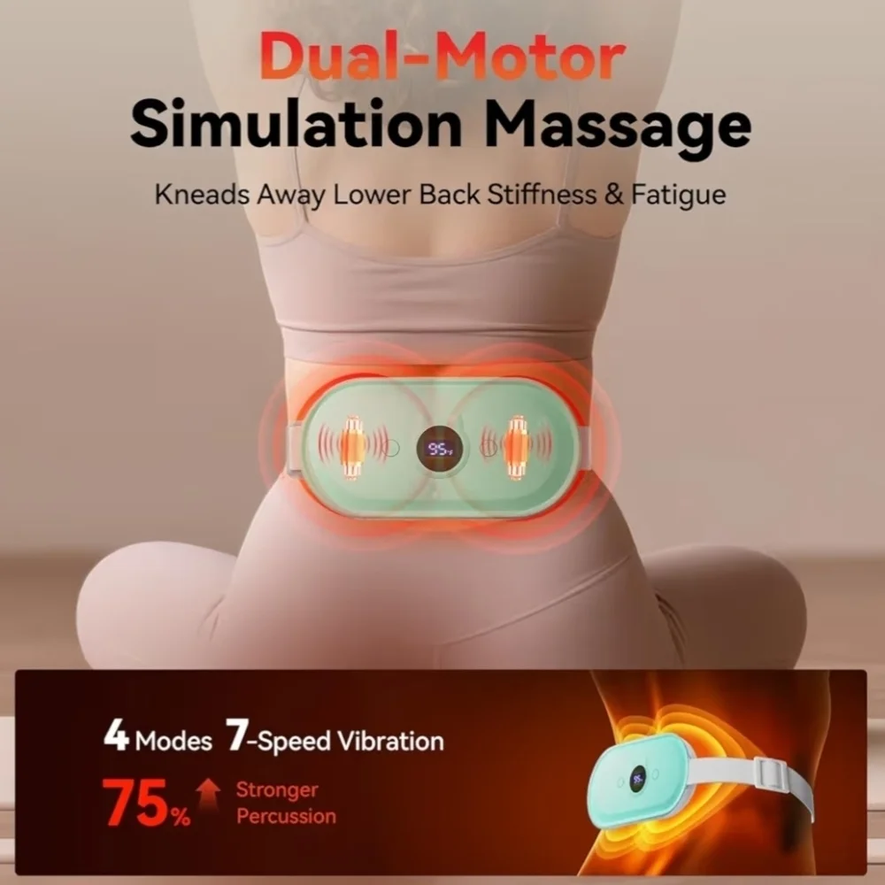 Portable Menstrual Heating Pad Belt w/ Vibration USB Rechargeable - Picture 3 of 4